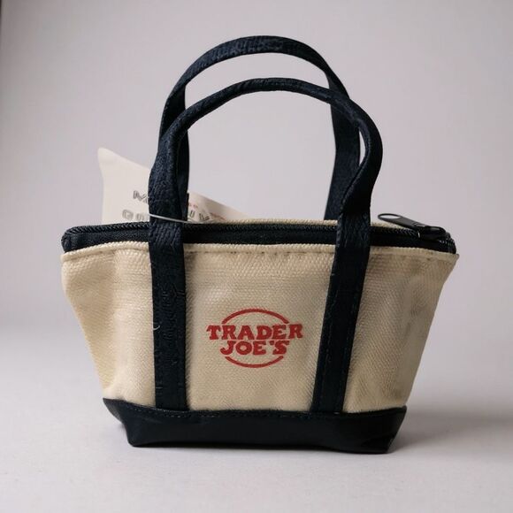Trader Joe’s Navy Canvas Micro Tote with Grocery Bag Limited Edition Mini NWT - Picture 1 of 4